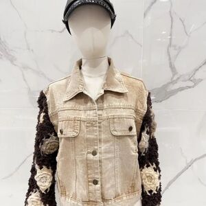 Women's Tan and Brown Jacket made in Paris